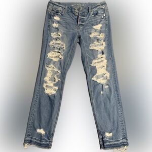 American Eagle TOMGIRL Distressed Denim Jeans Size 8